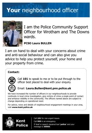 Email: Laura.Bullen@kent.pnn.police.uk