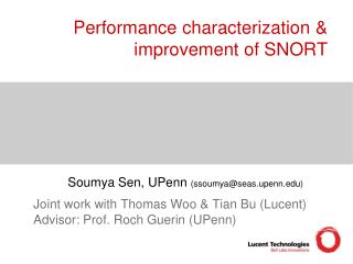 Performance characterization &amp; improvement of SNORT