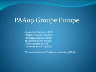 PAA09 Groupe Europe