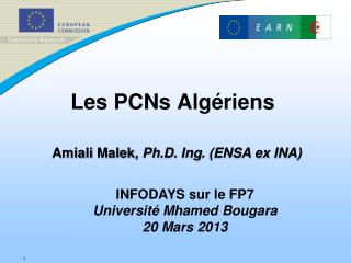 Les PCNs Algériens