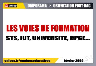 LES VOIES DE FORMATION