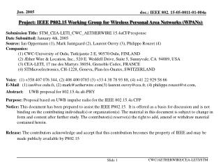 Project: IEEE P802.15 Working Group for Wireless Personal Area Networks (WPANs)