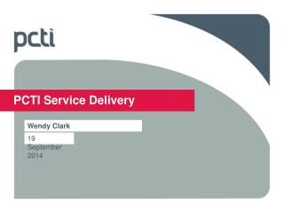 PCTI Service Delivery