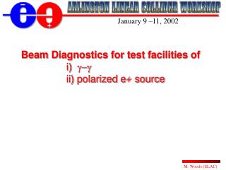 Beam Diagnostics for test facilities of i) g-g 		ii) polarized e+ source