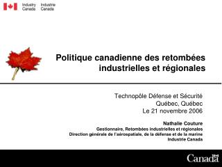 Politique canadienne des retombées industrielles et régionales