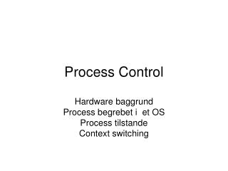 Process Control