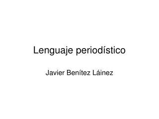 Lenguaje periodístico