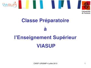 Classe Préparatoire à l’Enseignement Supérieur VIASUP