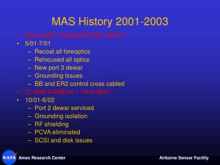 MAS History 2001-2003