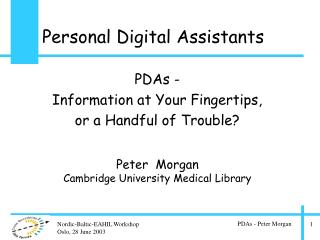 Personal Digital Assistants