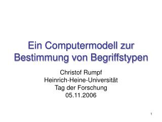 Ein Computermodell zur Bestimmung von Begriffstypen