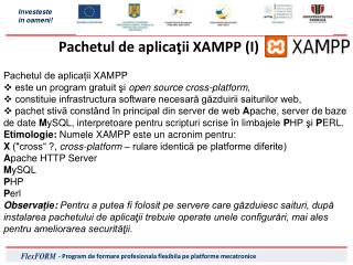 P achet ul de aplicaţii XAMPP (I)