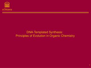 DNA-Templated Synthesis: Principles of Evolution in Organic Chemistry