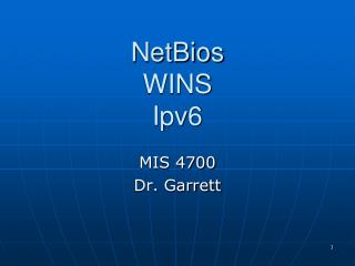 NetBios WINS Ipv6