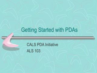 Getting Started with PDAs