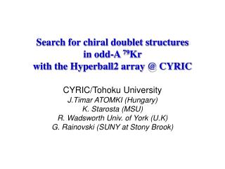 Search for chiral doublet structures in odd-A 79 Kr with the Hyperball2 array @ CYRIC