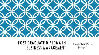 Post Graduate Diploma in Business Management