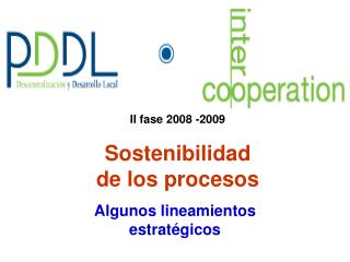 II fase 2008 -2009 Sostenibilidad de los procesos