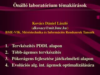 Önálló laboratórium témakiírások