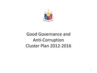 Good Governance and Anti-Corruption Cluster Plan 2012-2016