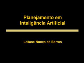 Planejamento em Inteligência Artificial