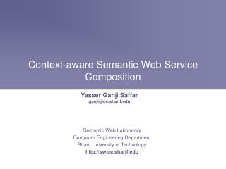 Context-aware Semantic Web Service Composition