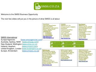 Welcome to the SMSS Business Opportunity