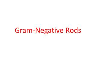 Gram-Negative Rods