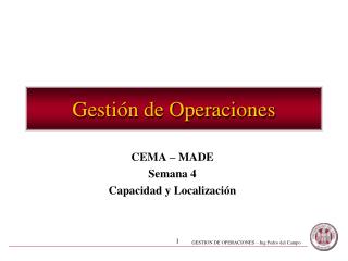 Gestión de Operaciones