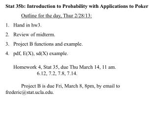 Stat 35b: Introduction to Probability with Applications to Poker