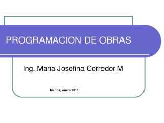 PROGRAMACION DE OBRAS