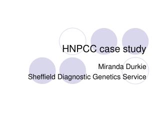 HNPCC case study