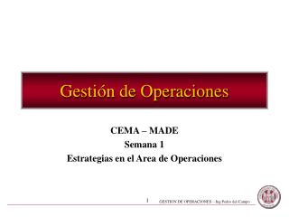 Gestión de Operaciones