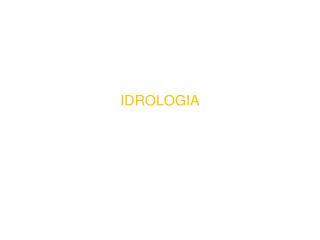IDROLOGIA