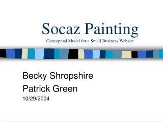 Socaz Painting Conceptual Model for a Small Business Website