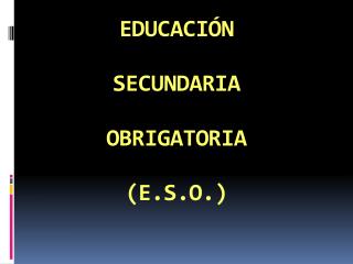 EDUCACIÓN SECUNDARIA OBRIGATORIA (E.S.O.)