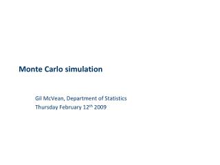 Monte Carlo simulation