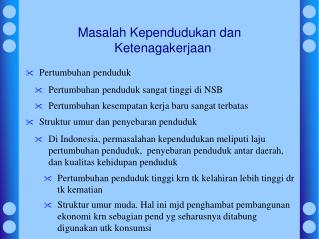 Masalah Kependudukan dan Ketenagakerjaan