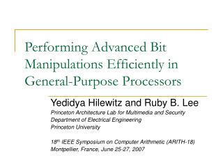 Performing Advanced Bit Manipulations Efficiently in General-Purpose Processors
