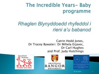 The Incredible Years- Baby programme Rhaglen Blynyddoedd rhyfeddol i rieni a’u babanod