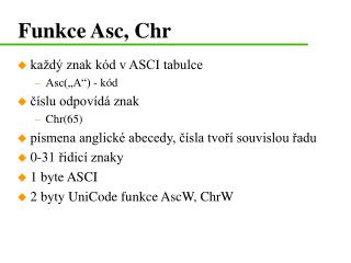 Funkce Asc, Chr