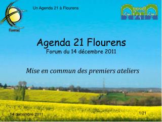 Agenda 21 Flourens Forum du 14 décembre 2011