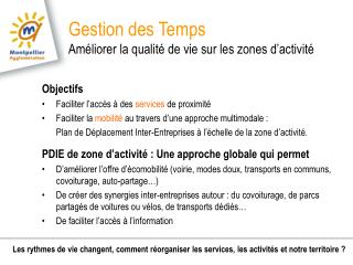 Gestion des Temps Améliorer la qualité de vie sur les zones d’activité