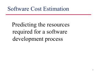 Software Cost Estimation