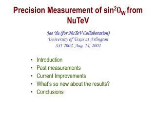 Precision Measurement of sin 2 q W from NuTeV