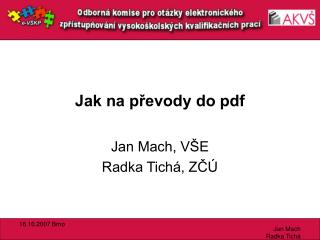 Jak na převody do pdf