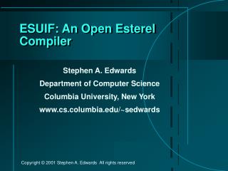 ESUIF: An Open Esterel Compiler