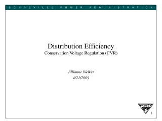 Distribution Efficiency Conservation Voltage Regulation (CVR)