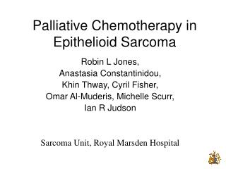 Palliative Chemotherapy in Epithelioid Sarcoma