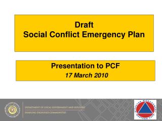 Draft Social Conflict Emergency Plan